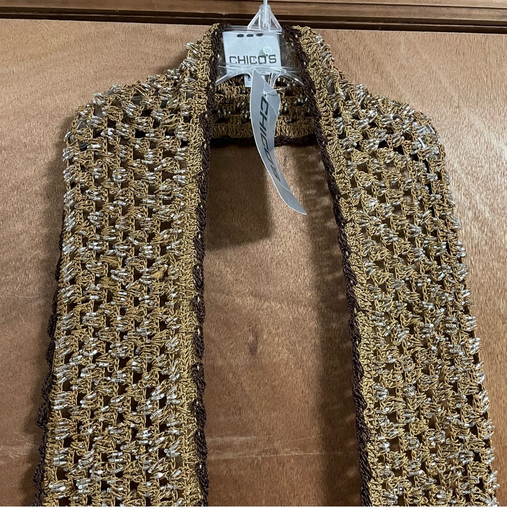 New Chico’s Tan Crocheted Scarf
PRICE  DROP